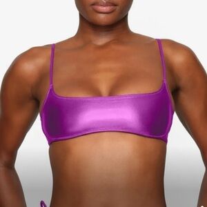 Skims swim metallic micro bikini top